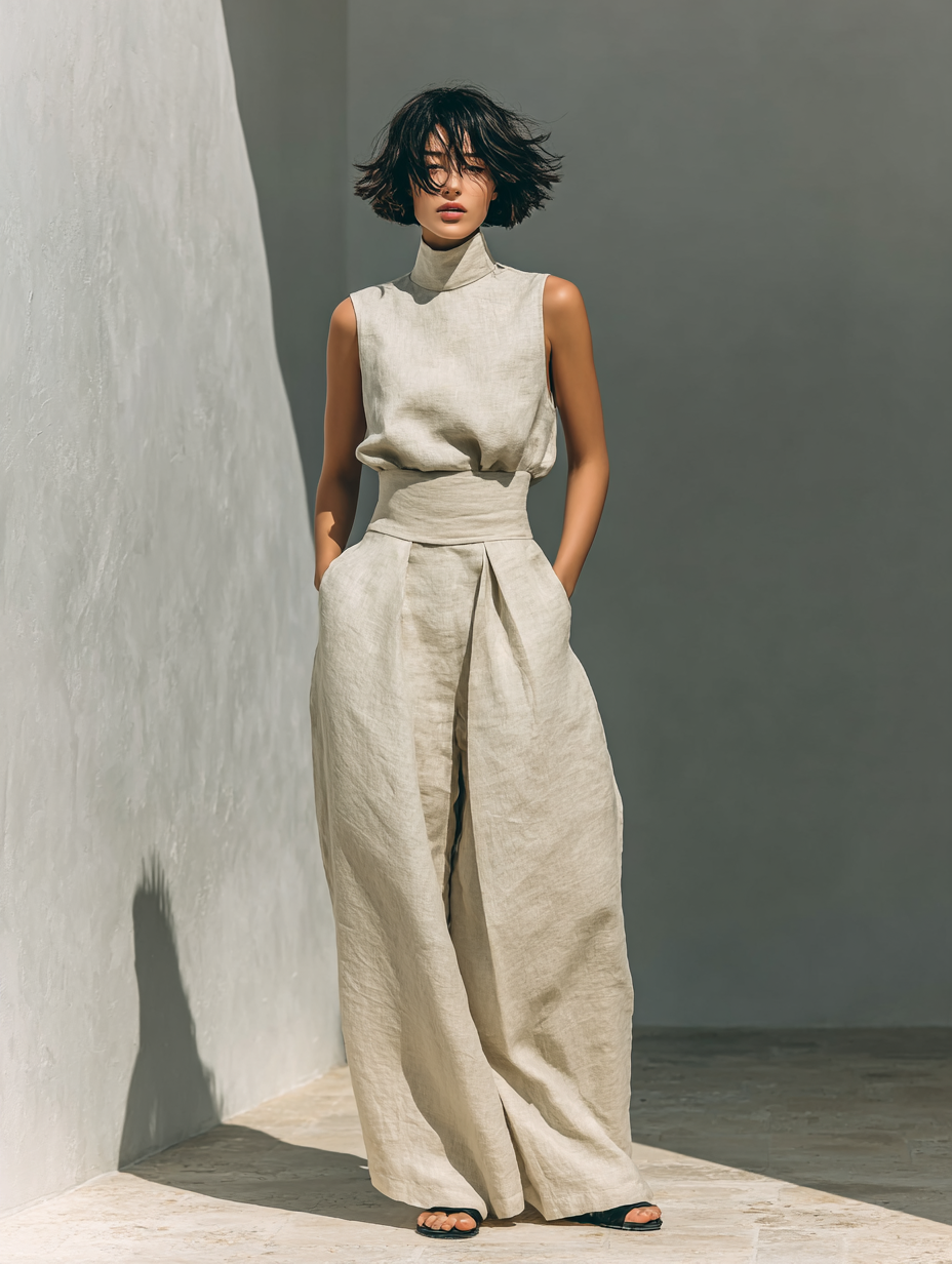 Conjunto Amara Minimalista Blusa y Pantalón Fluido