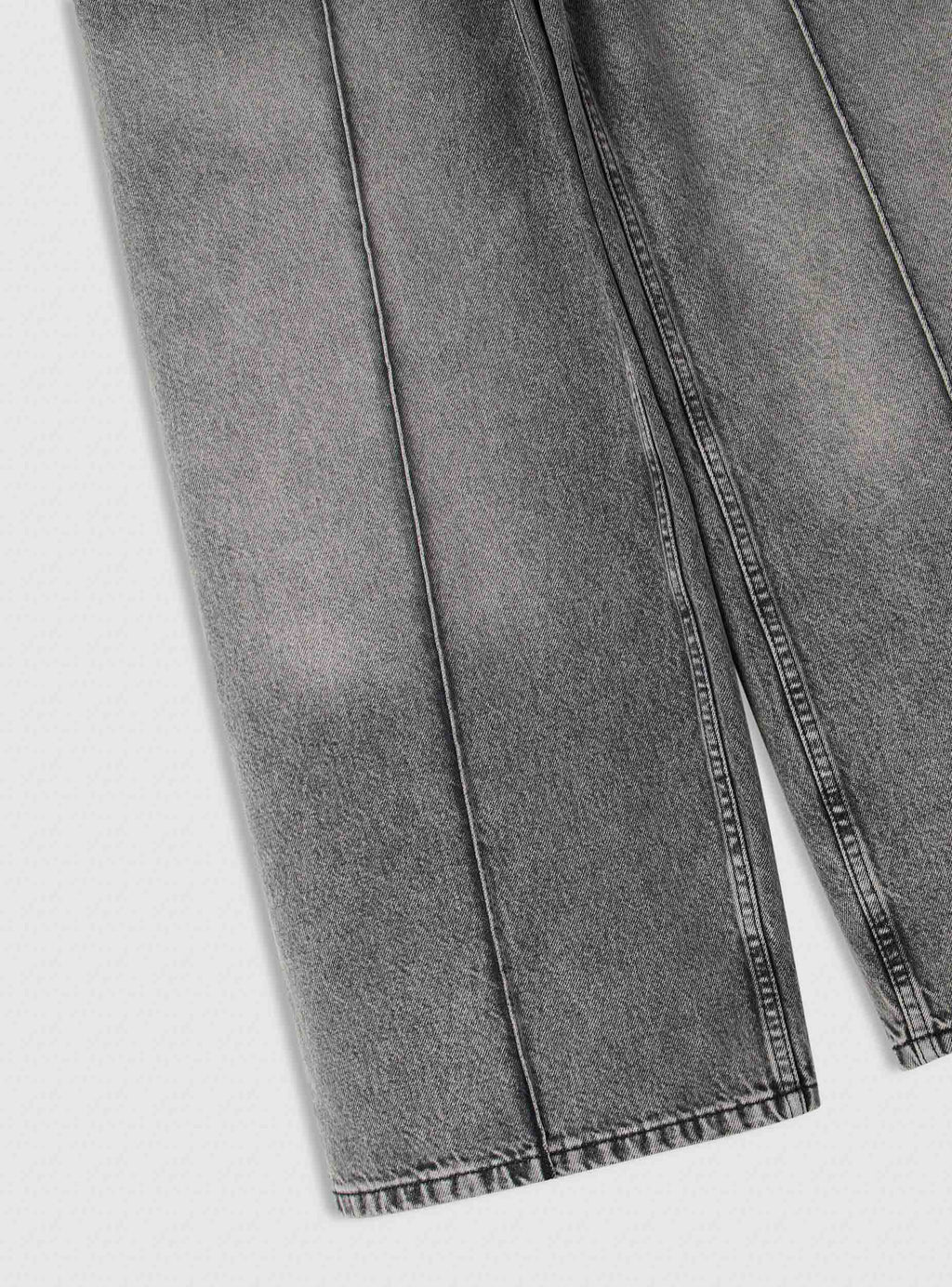Vaqueros Pierna Ancha con Nervadura Gris Denim