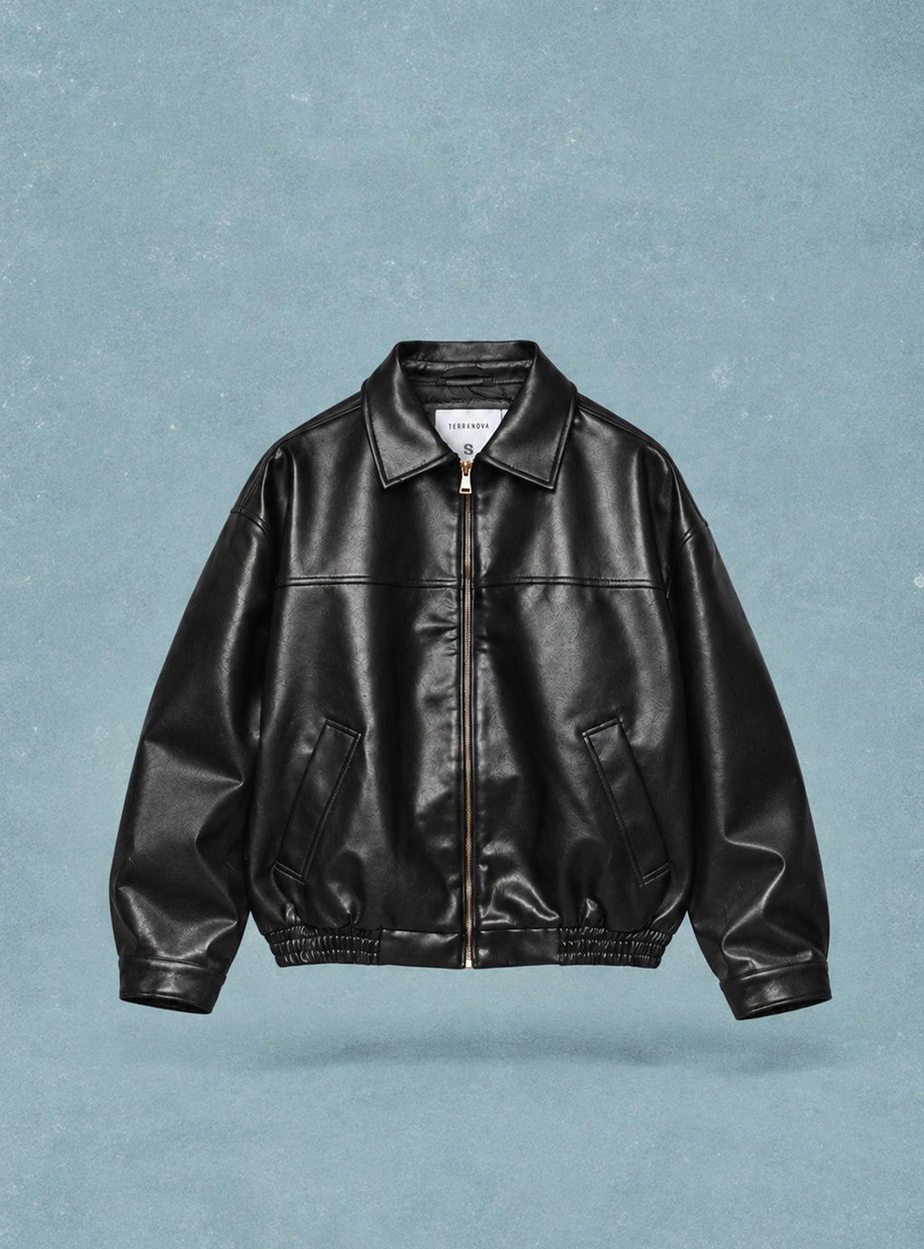 Faux leather bomber jacket