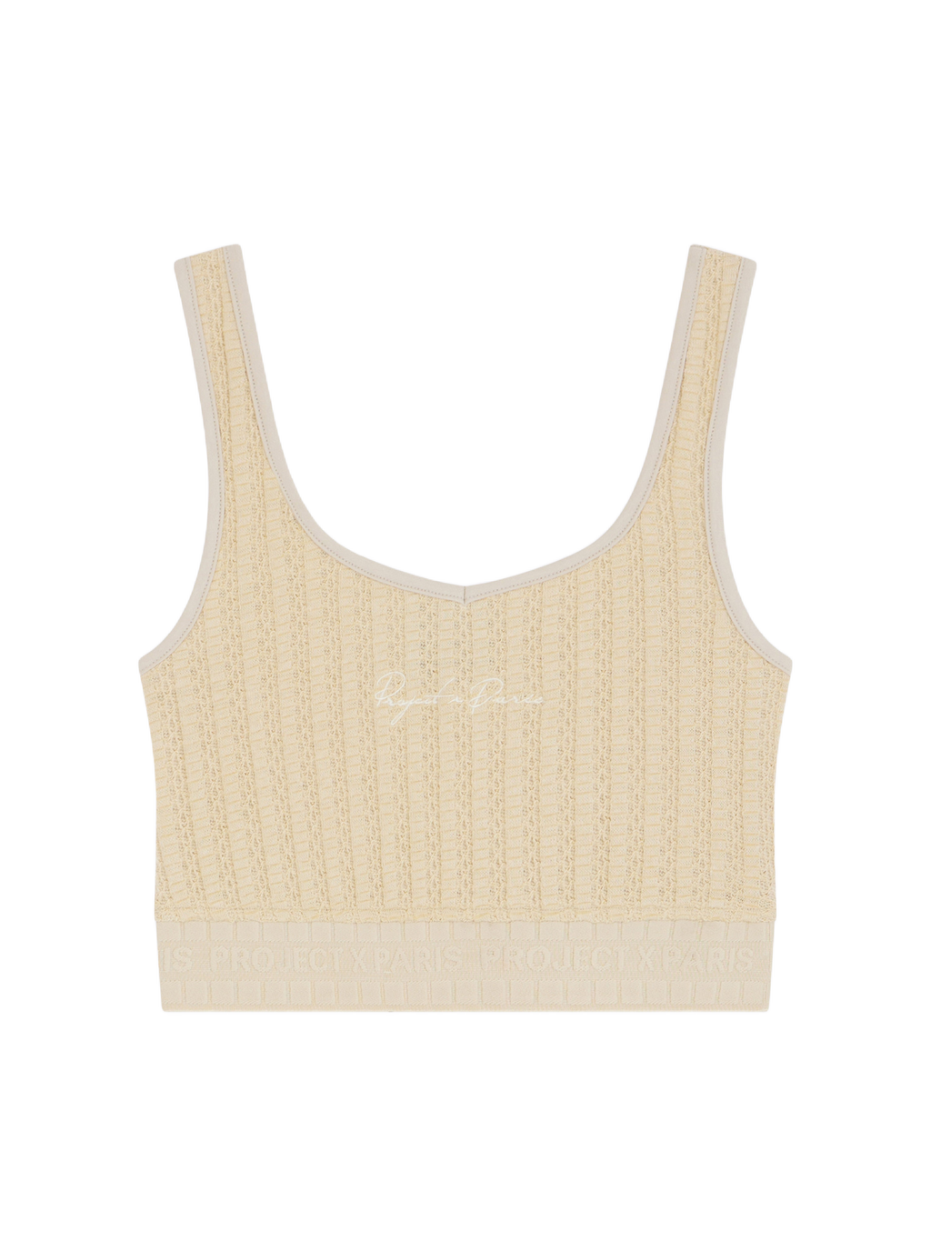 Crop Top de Punto Marfil