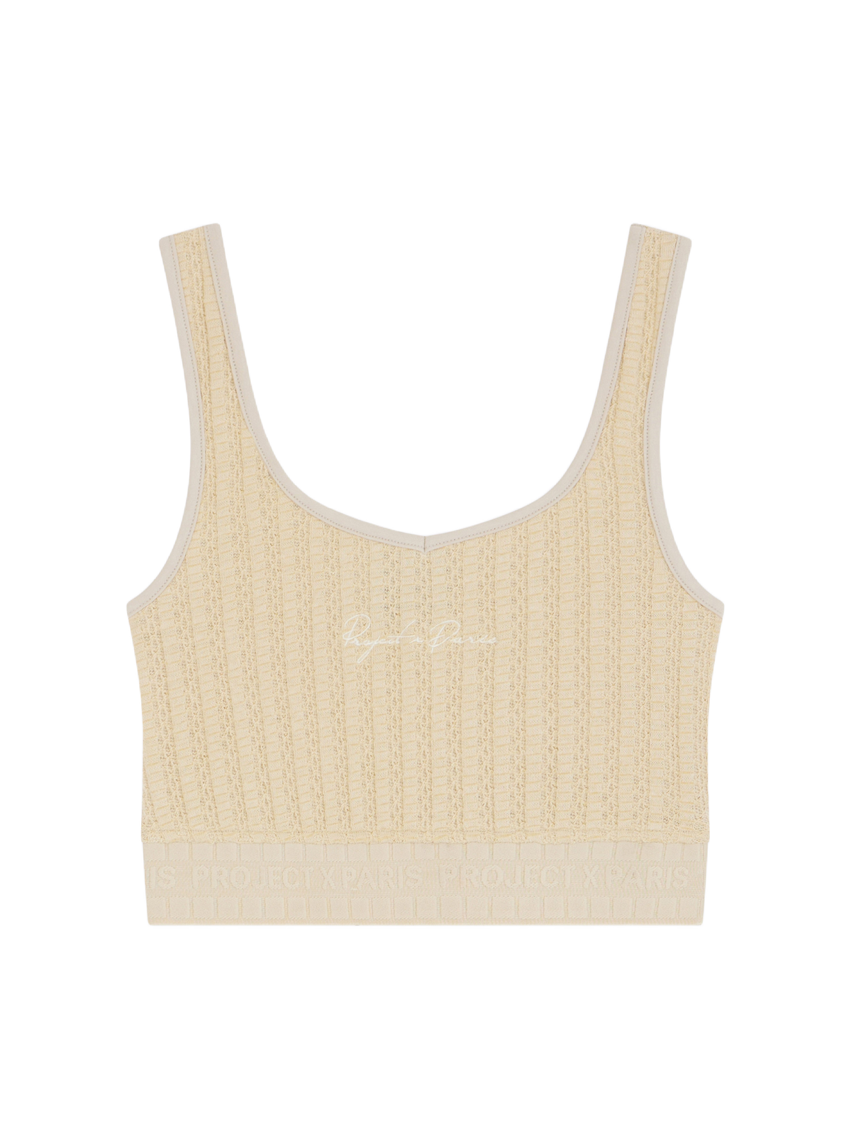 Crop Top de Punto Marfil