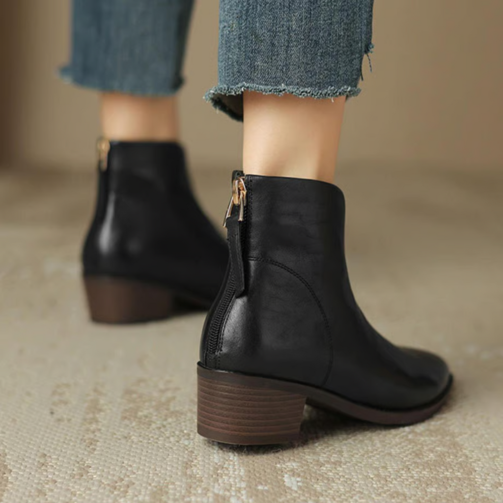 Camille | Botines de Lujo de Tacón Bajo
