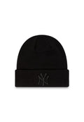 New York Yankees Essential All Black Cuff Beanie Hat