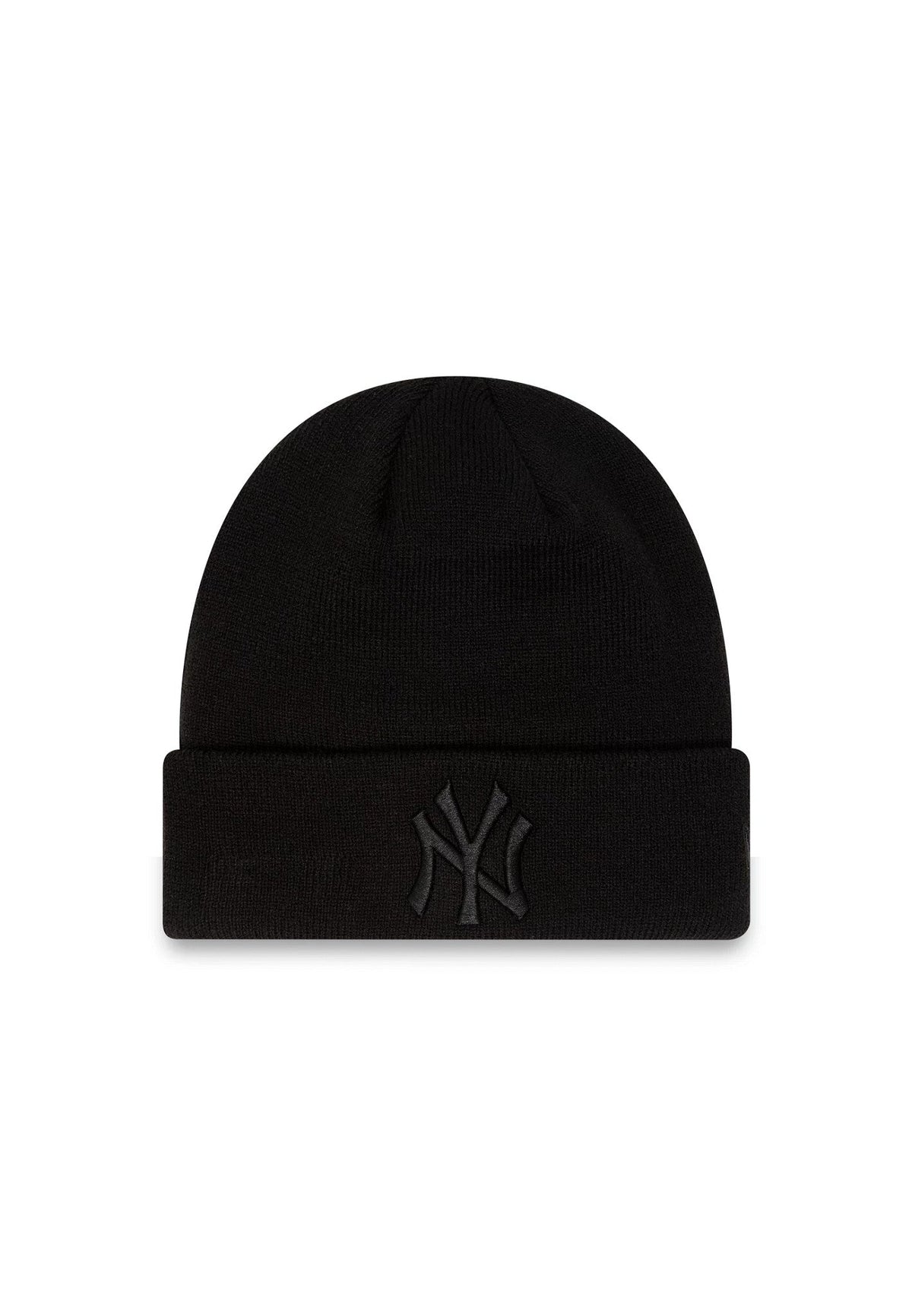 New York Yankees Essential All Black Cuff Beanie Hat