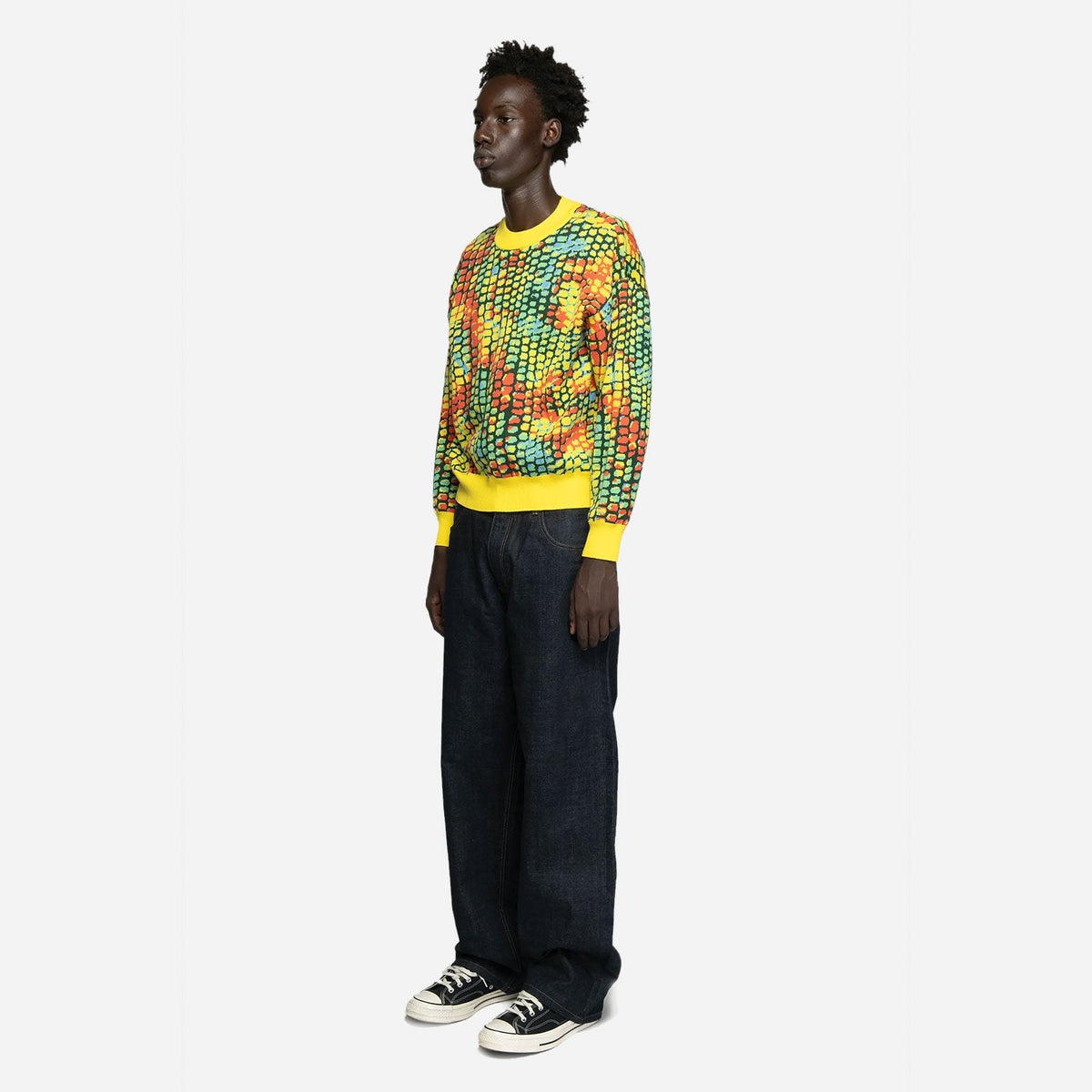 93 Sierra Crosses Snakeskin Knit Sweater FW93SCSKS-YLW