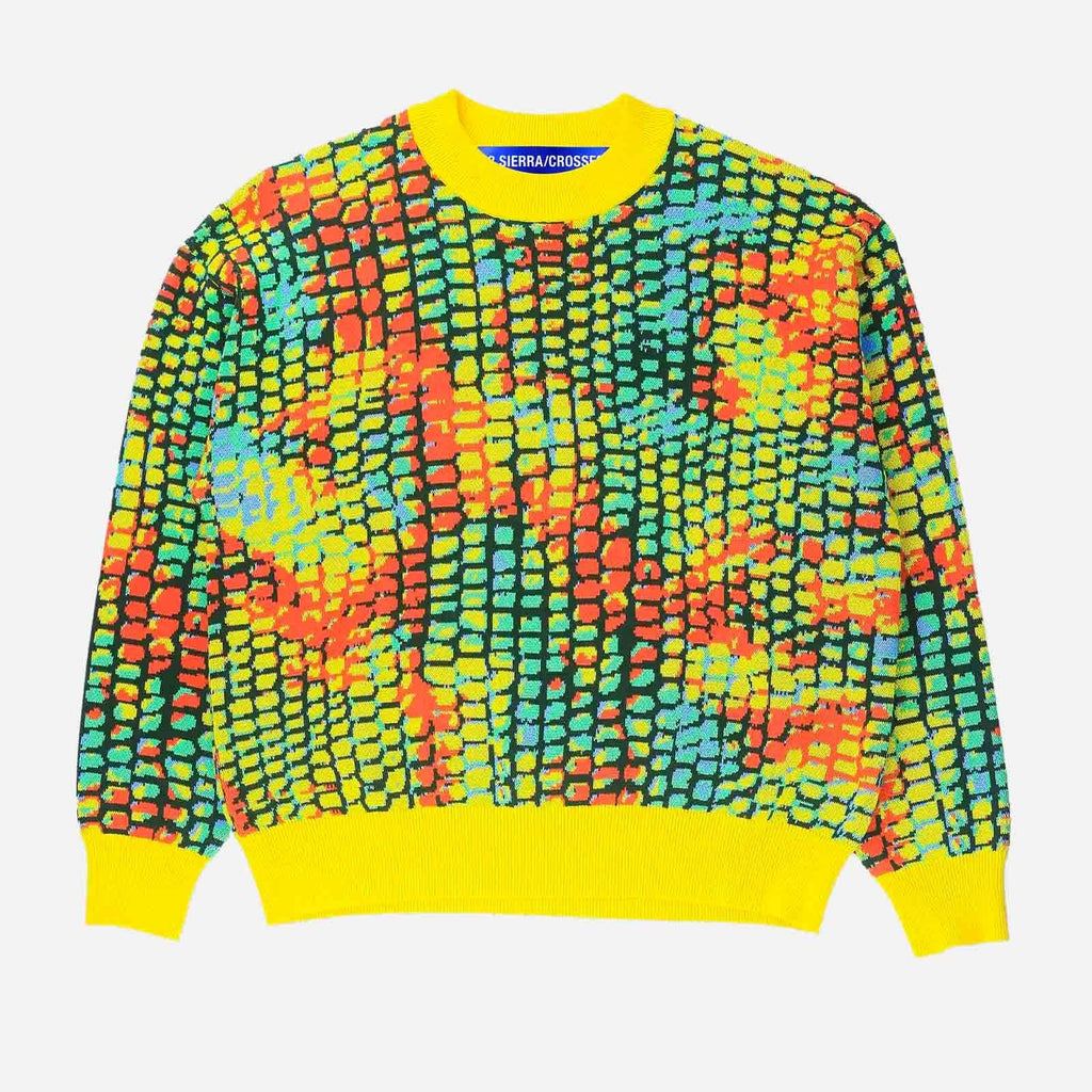 93 Sierra Crosses Snakeskin Knit Sweater FW93SCSKS-YLW