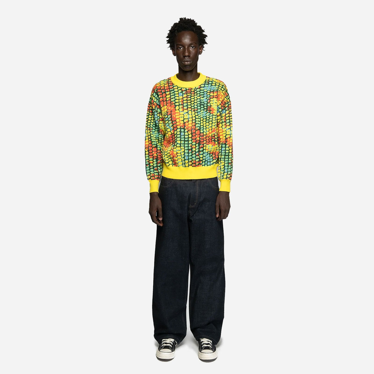 93 Sierra Crosses Snakeskin Knit Sweater FW93SCSKS-YLW