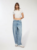 Light-Wash Balloon-Leg Jeans