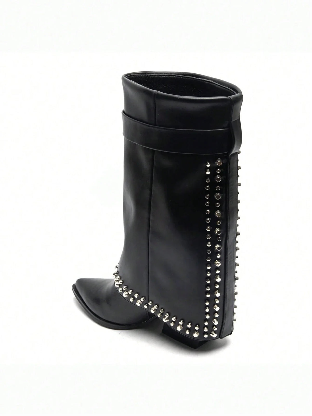 Trindade | Botas western de tacón bajo con correa decorativa y tachuelas metálicas de fantasía