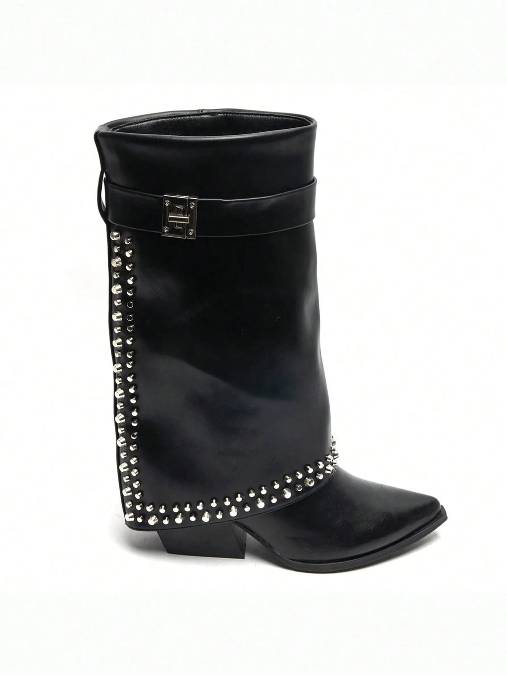 Trindade | Botas western de tacón bajo con correa decorativa y tachuelas metálicas de fantasía