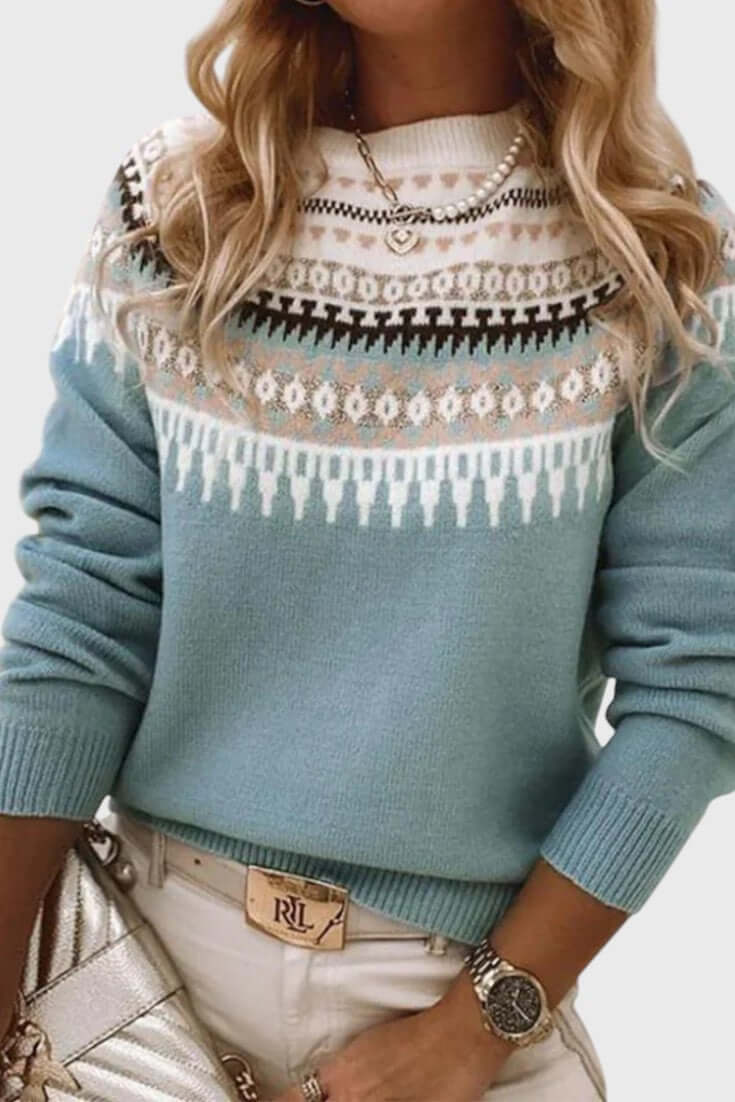 Abril | Jersey de Cuello Redondo Texturizado