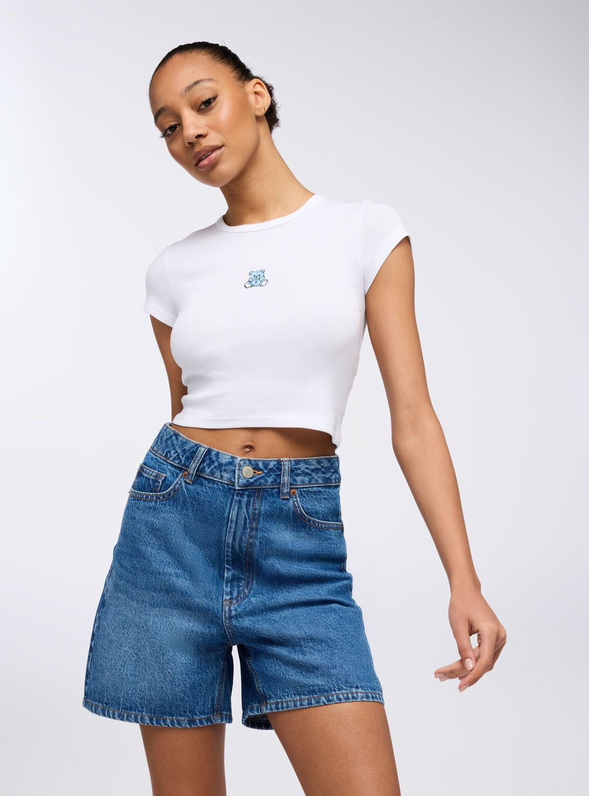 Medium Denim Blue Denim Bermuda Shorts