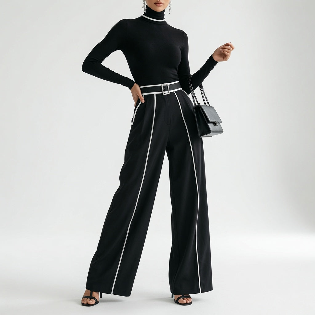 Conjunto Vera Elegante con Detalles Contrastados