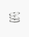 Orchid Stacking Ring Set in Silver