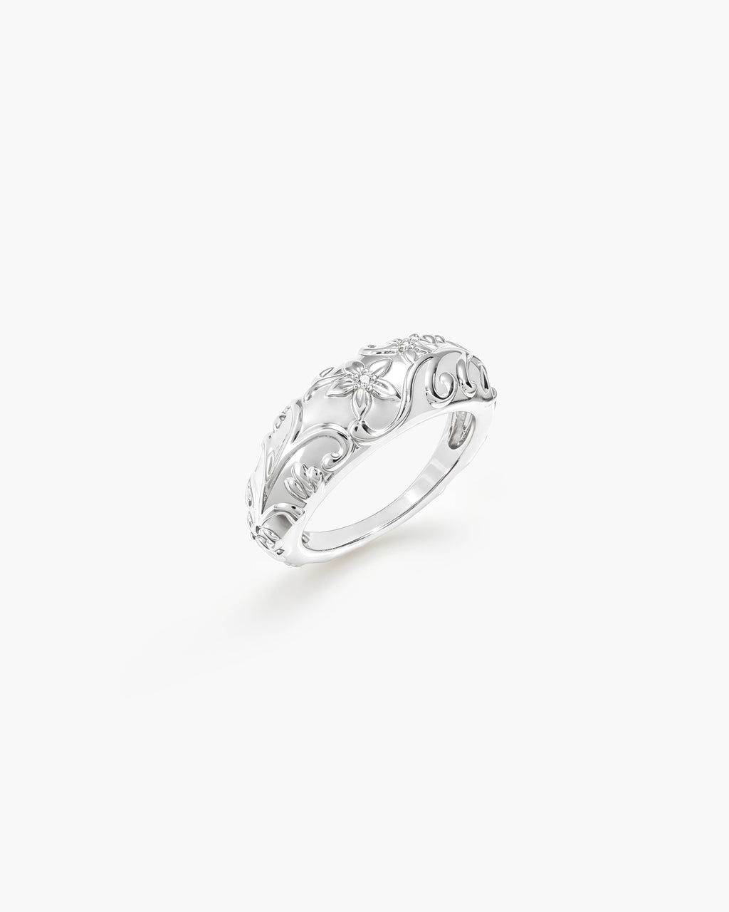 Anillo Wild Lily Dome en plata