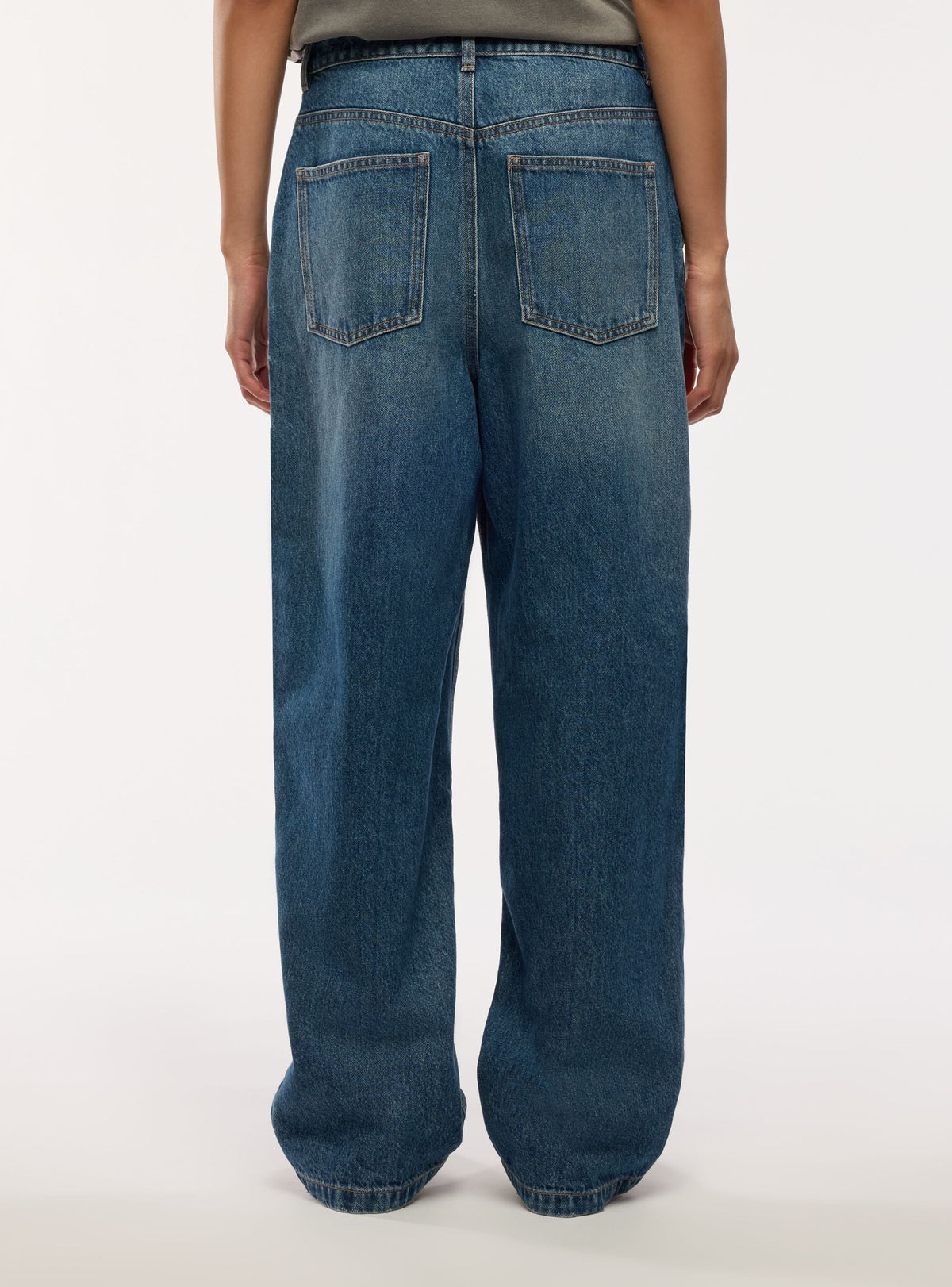 Plain Dark Denim Baggy Jeans