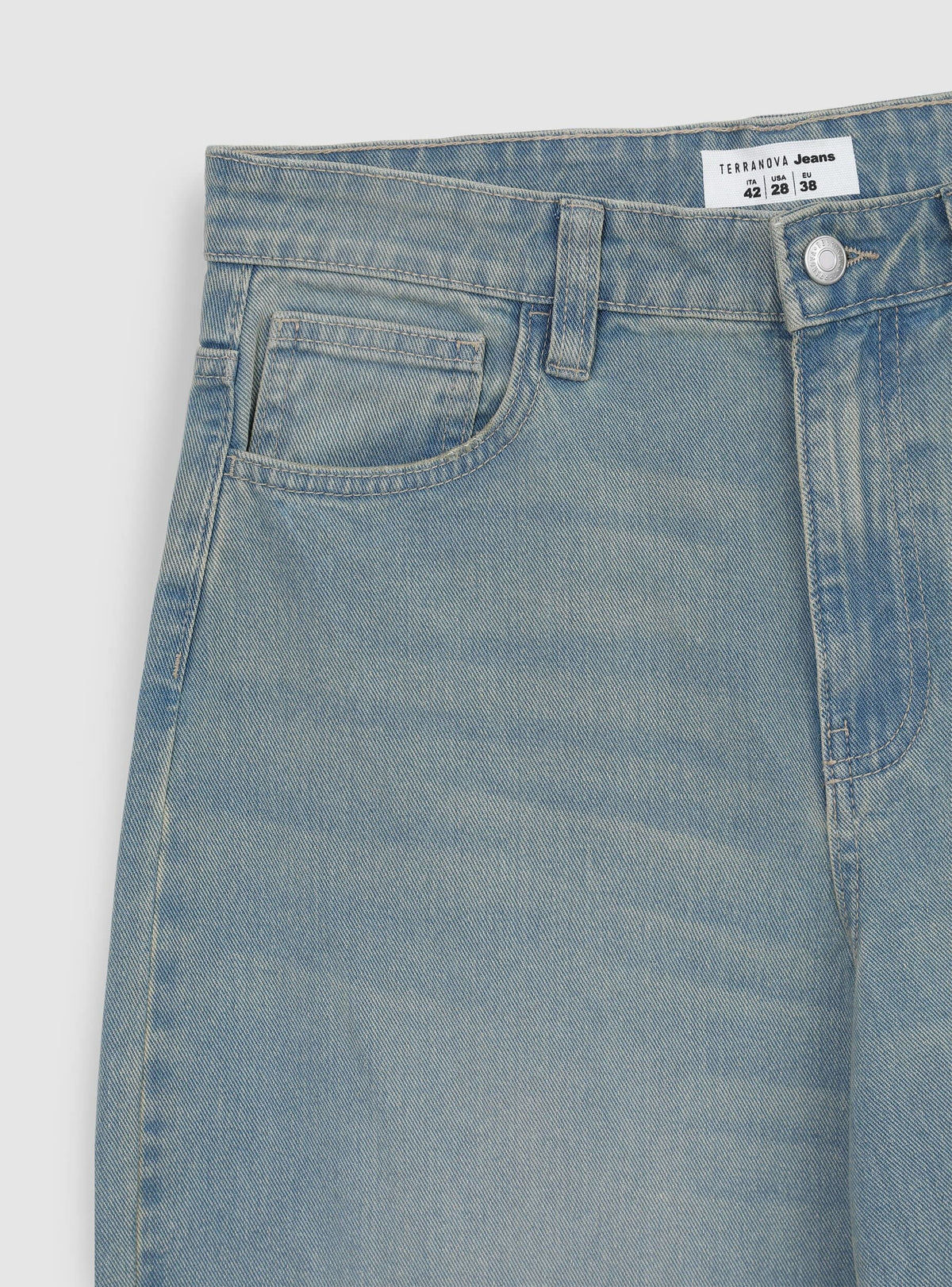 Mid-Blue Dyed Balloon Jeans