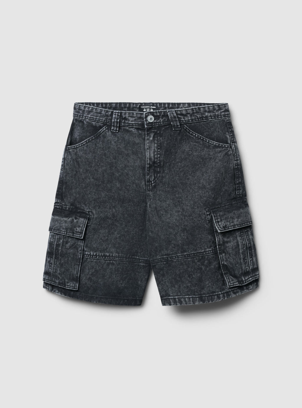 Bermudas Cargo Acid Wash Negro