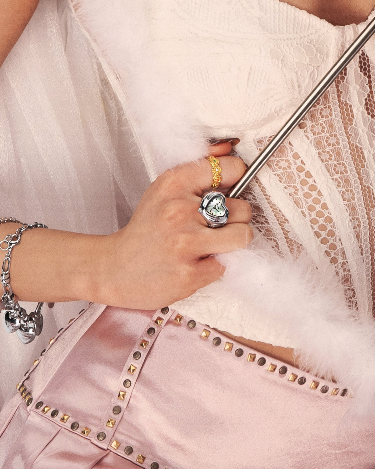 Anillo de Reloj City Heart en Plata