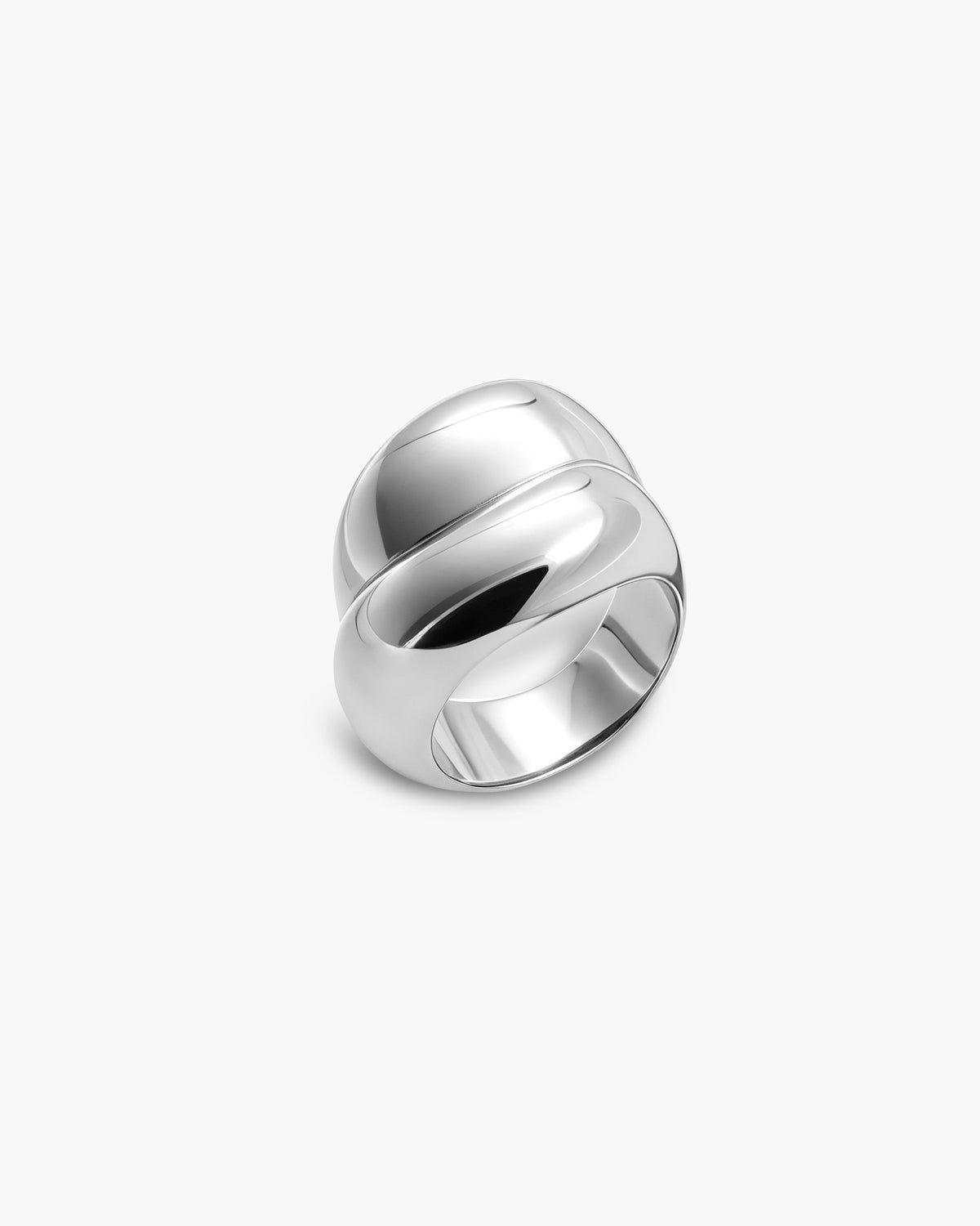 Anillo de doble guijarro en plata