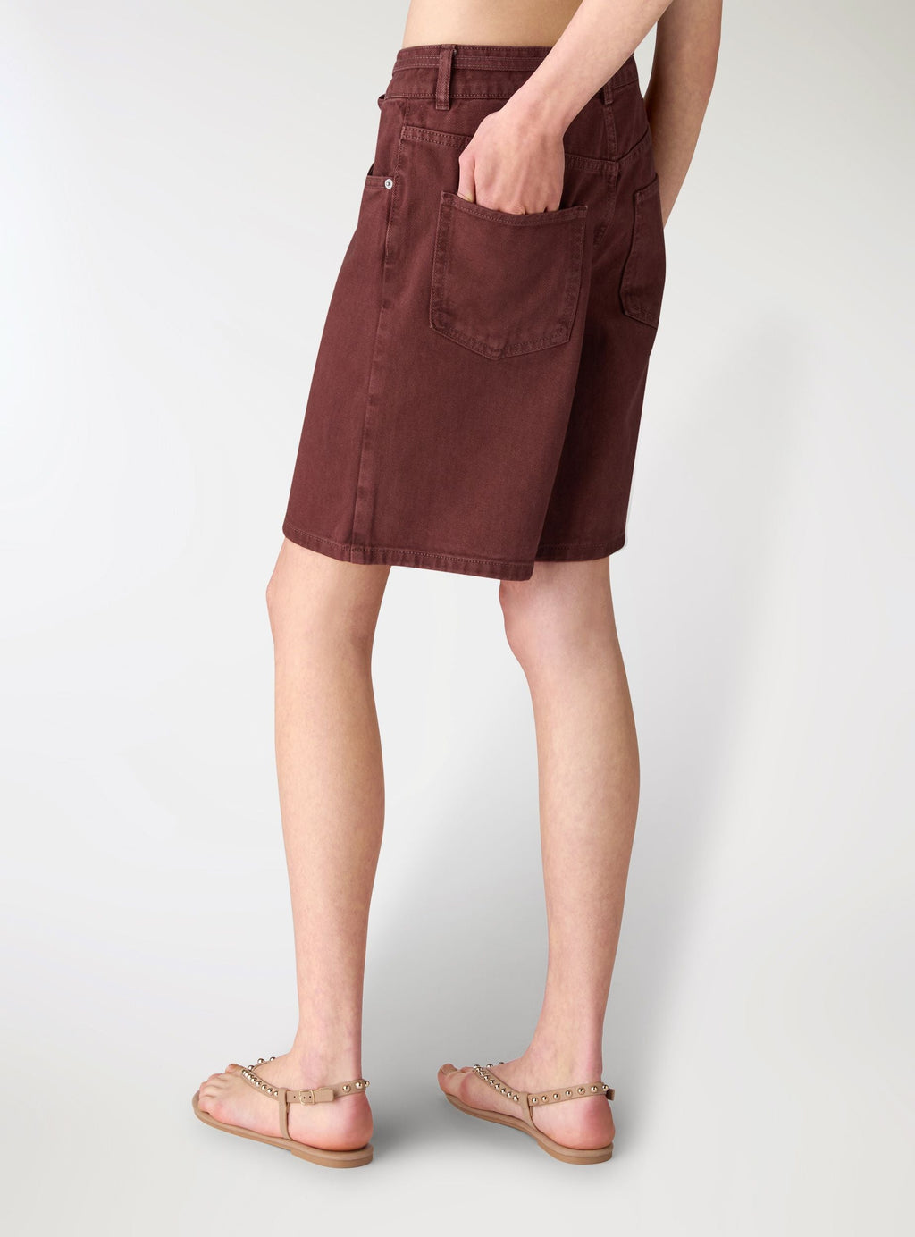 Bermudas con Cintura Anudada Caoba