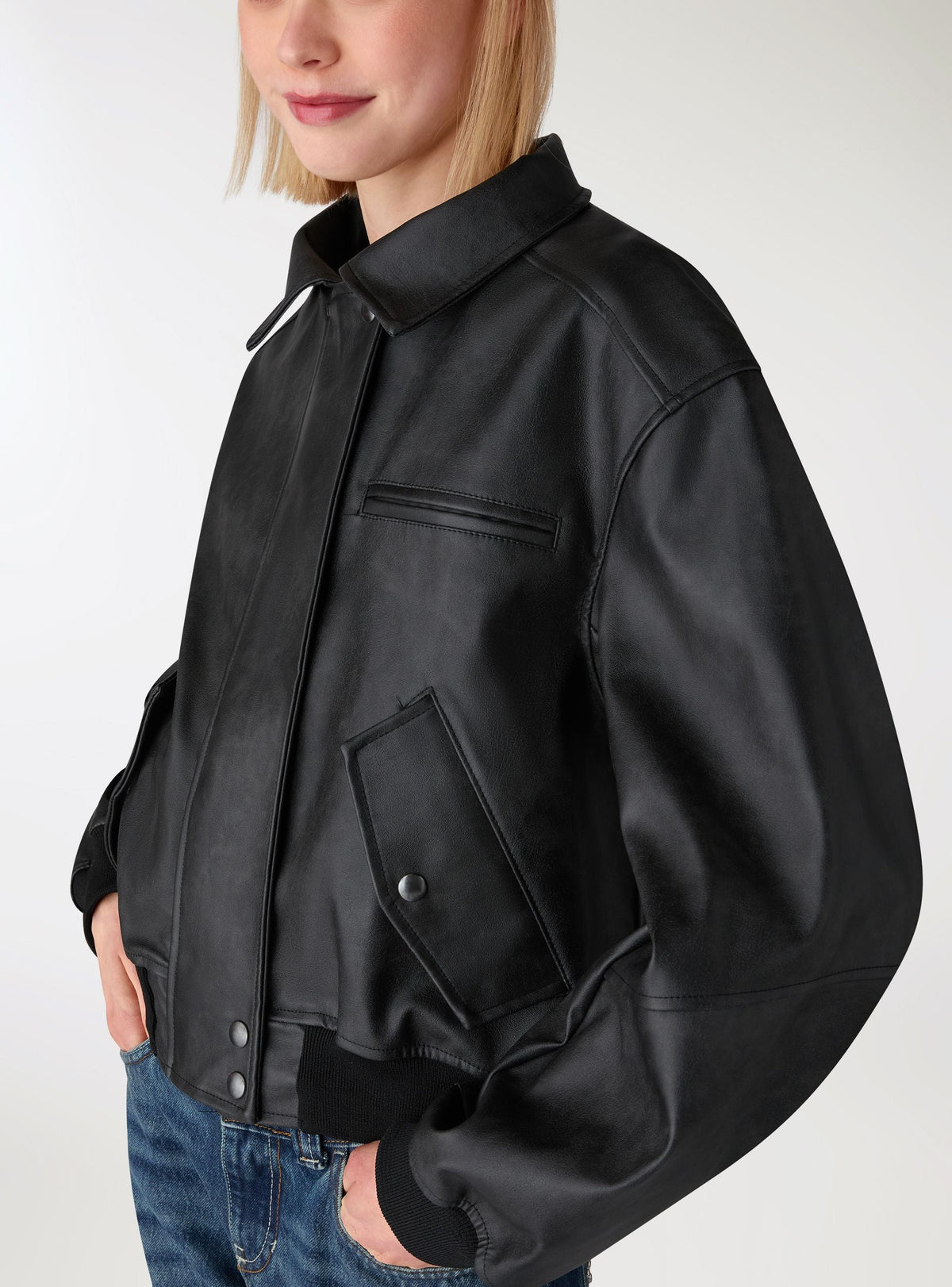 Faux leather trench coat