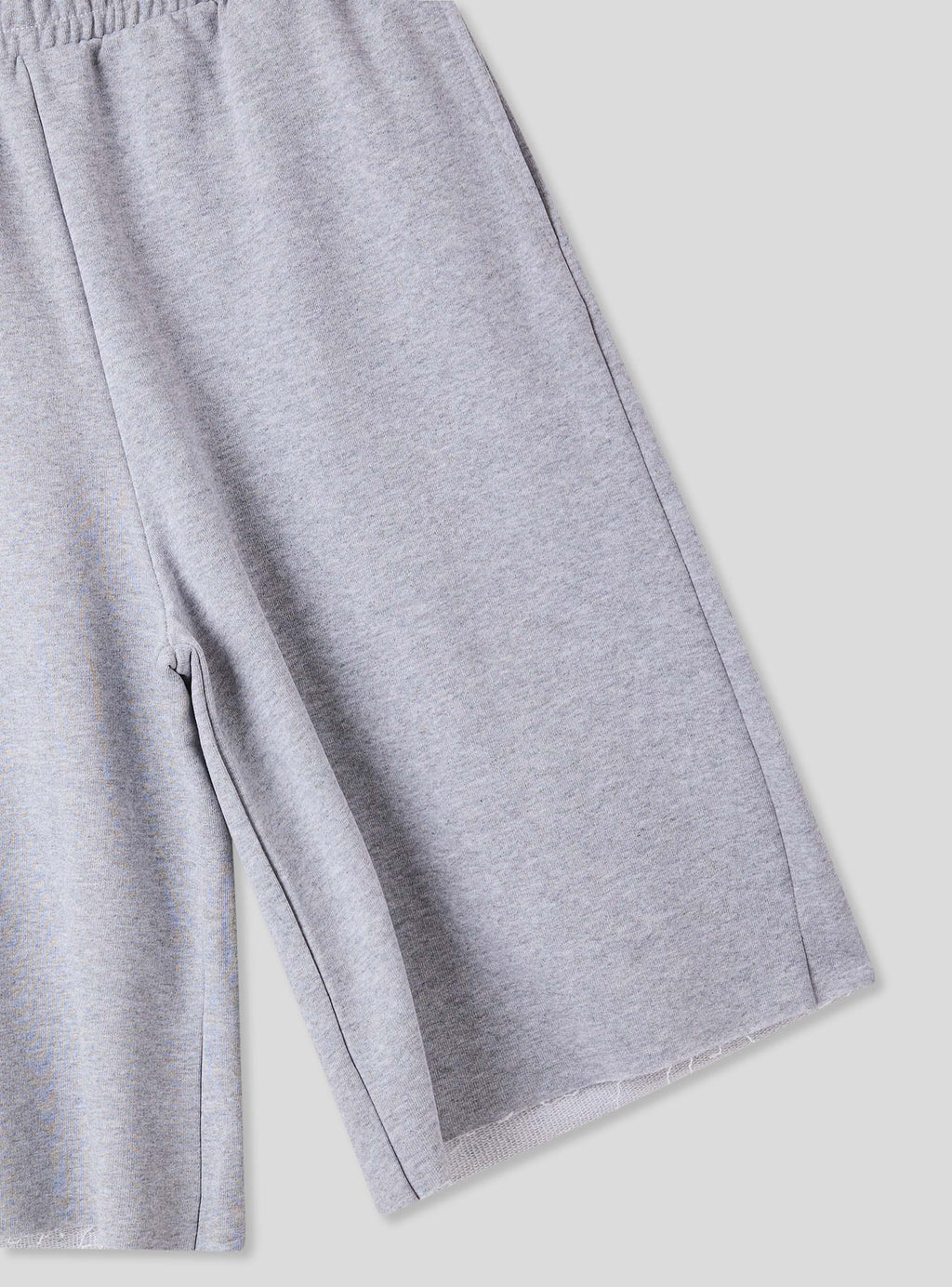 Bermudas Largas de Felpa Gris Claro Jaspeado