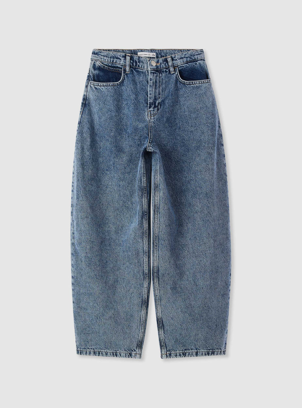 Medium Denim Plain Balloon Jeans