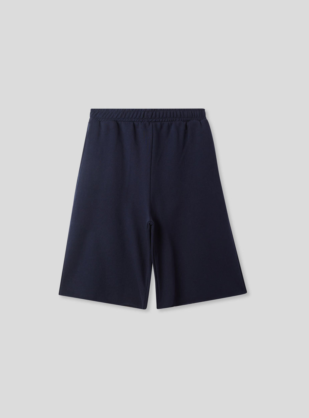 Dark Blue Fleece Long Bermuda Shorts