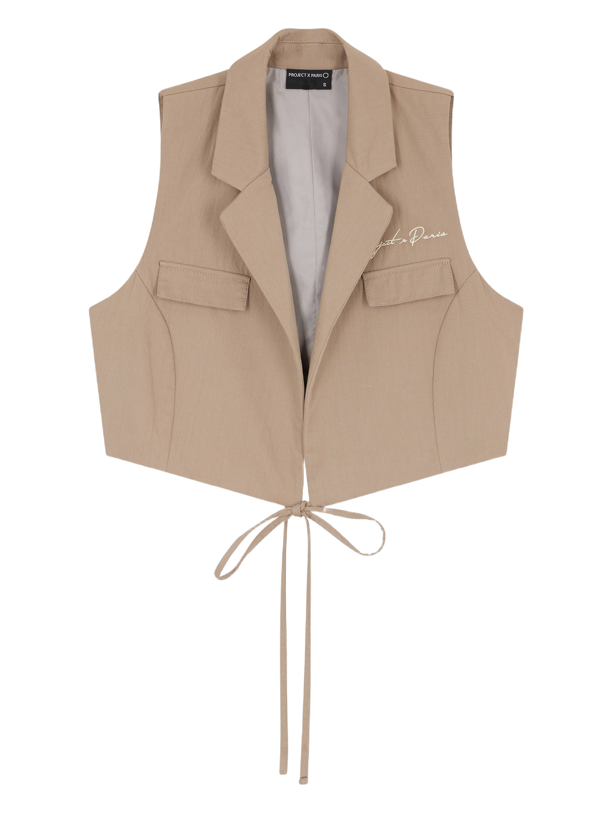 Taupe Suit Vest Top