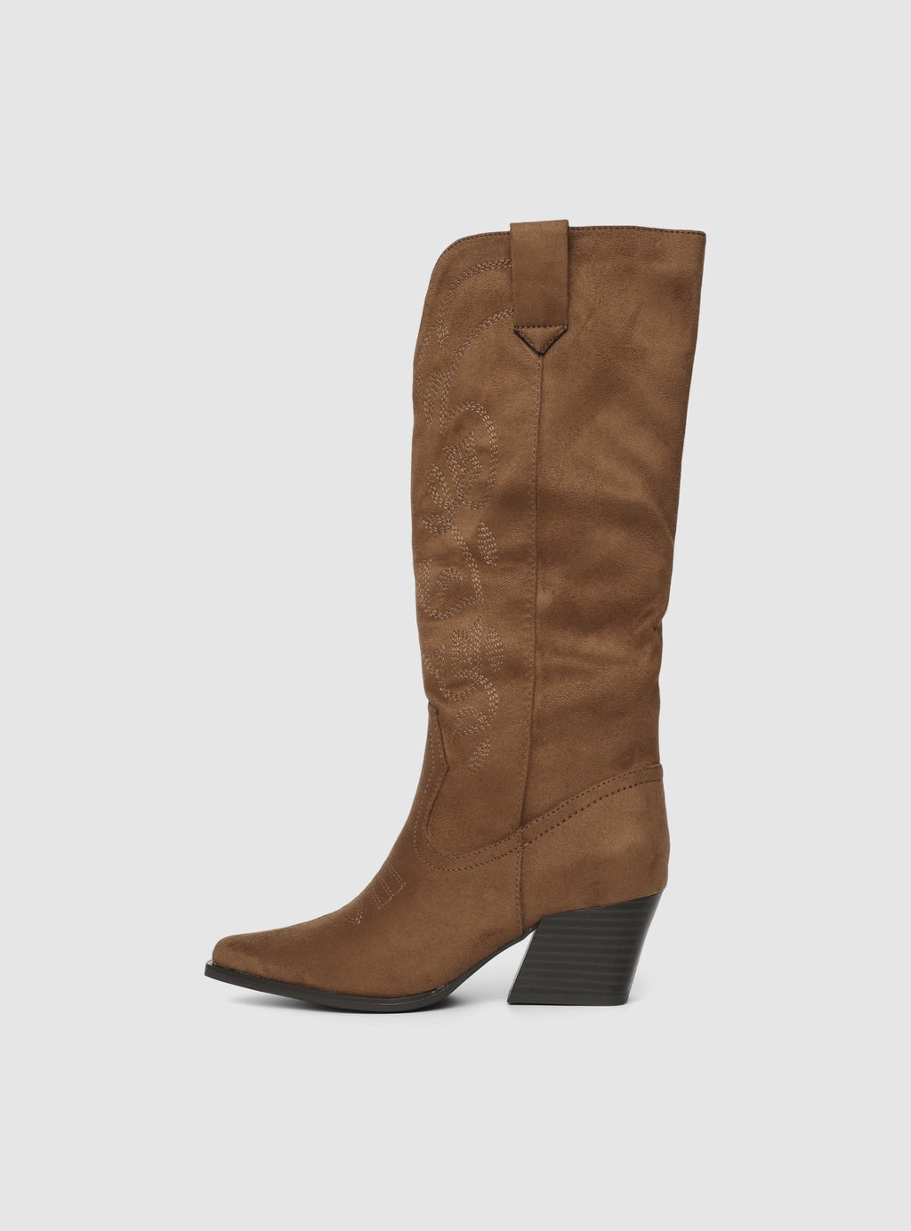 Faux suede cowboy boots