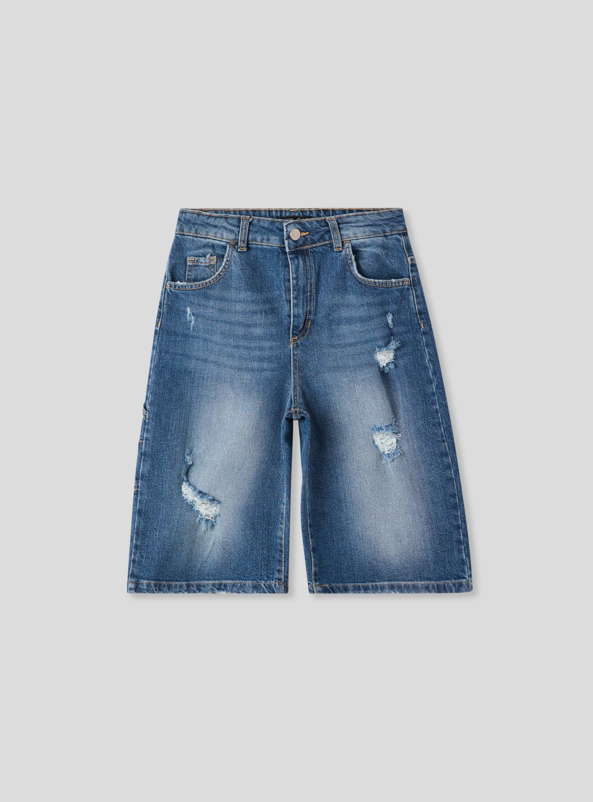 Distressed Carpenter Denim Bermuda Shorts