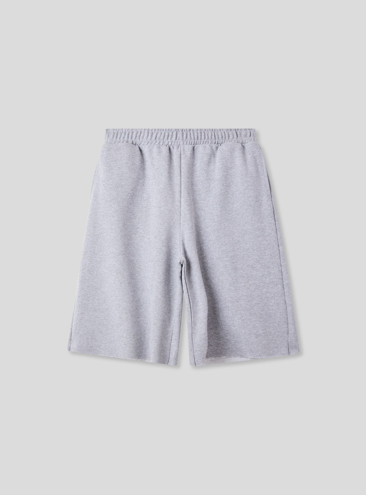 Bermudas Largas de Felpa Gris Claro Jaspeado