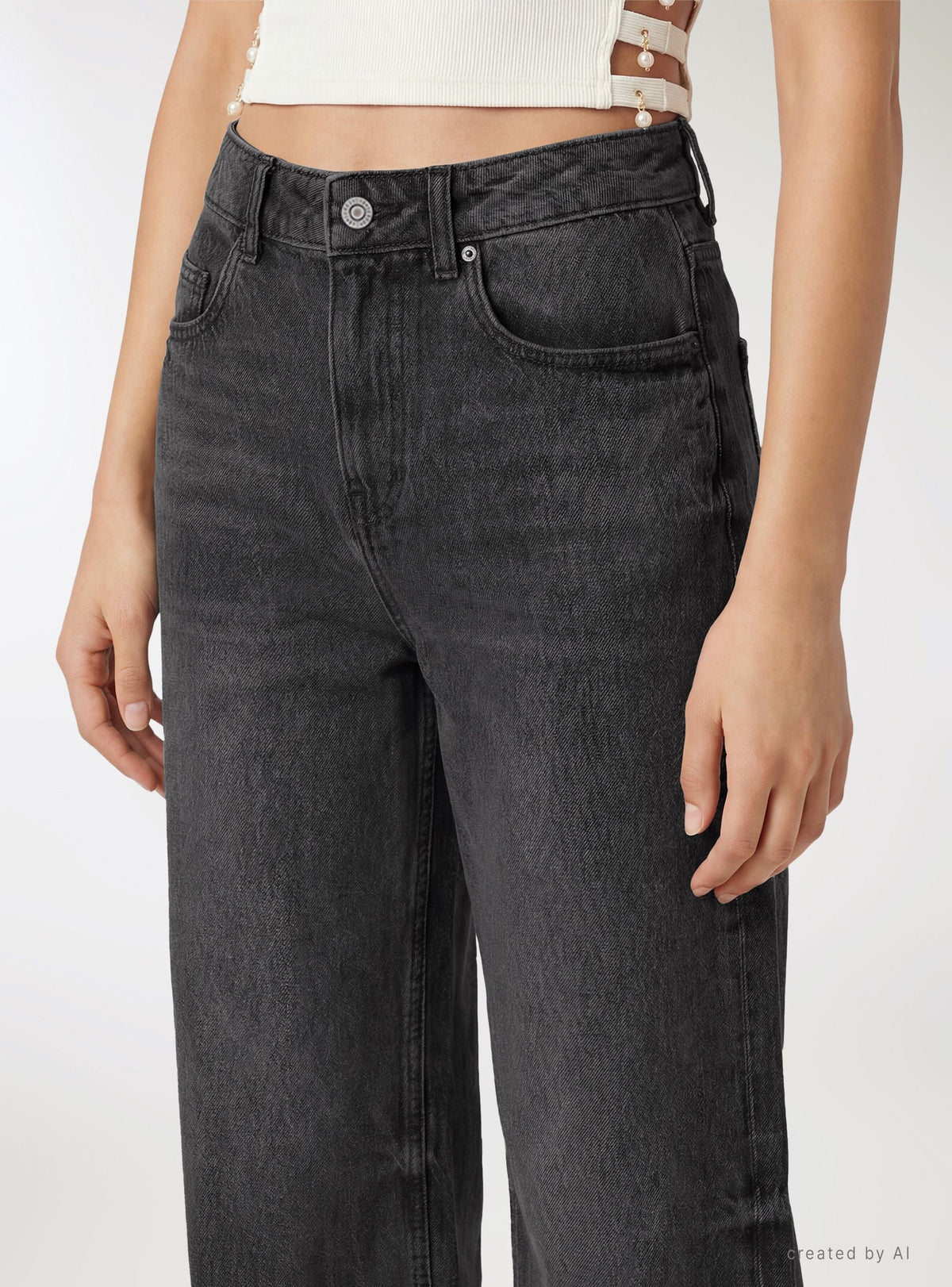 Vaqueros Pierna Ancha Gris Denim