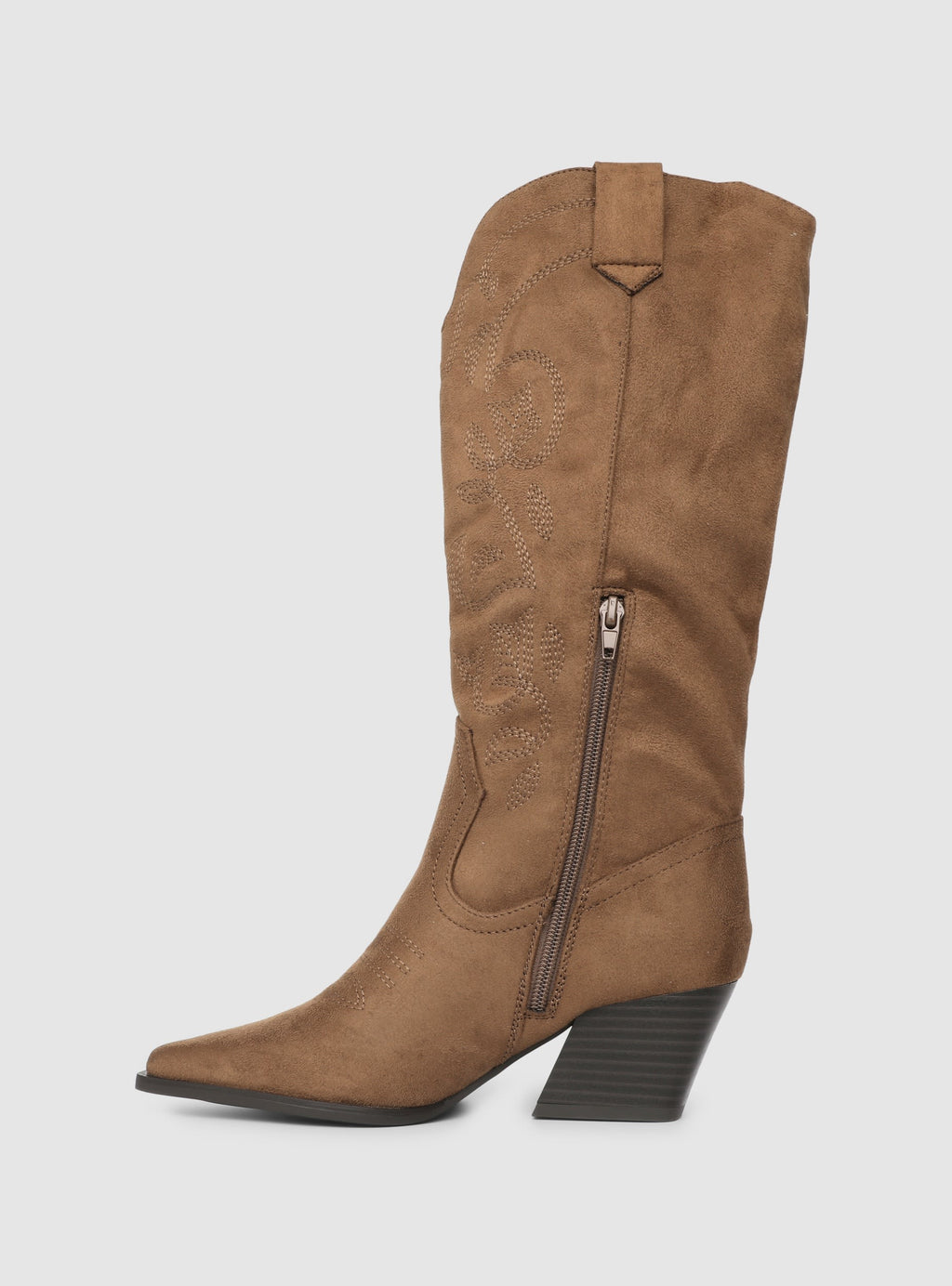 Faux suede cowboy boots