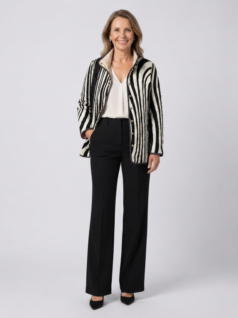 Chaqueta acolchada con estampado de cebra Sylvie