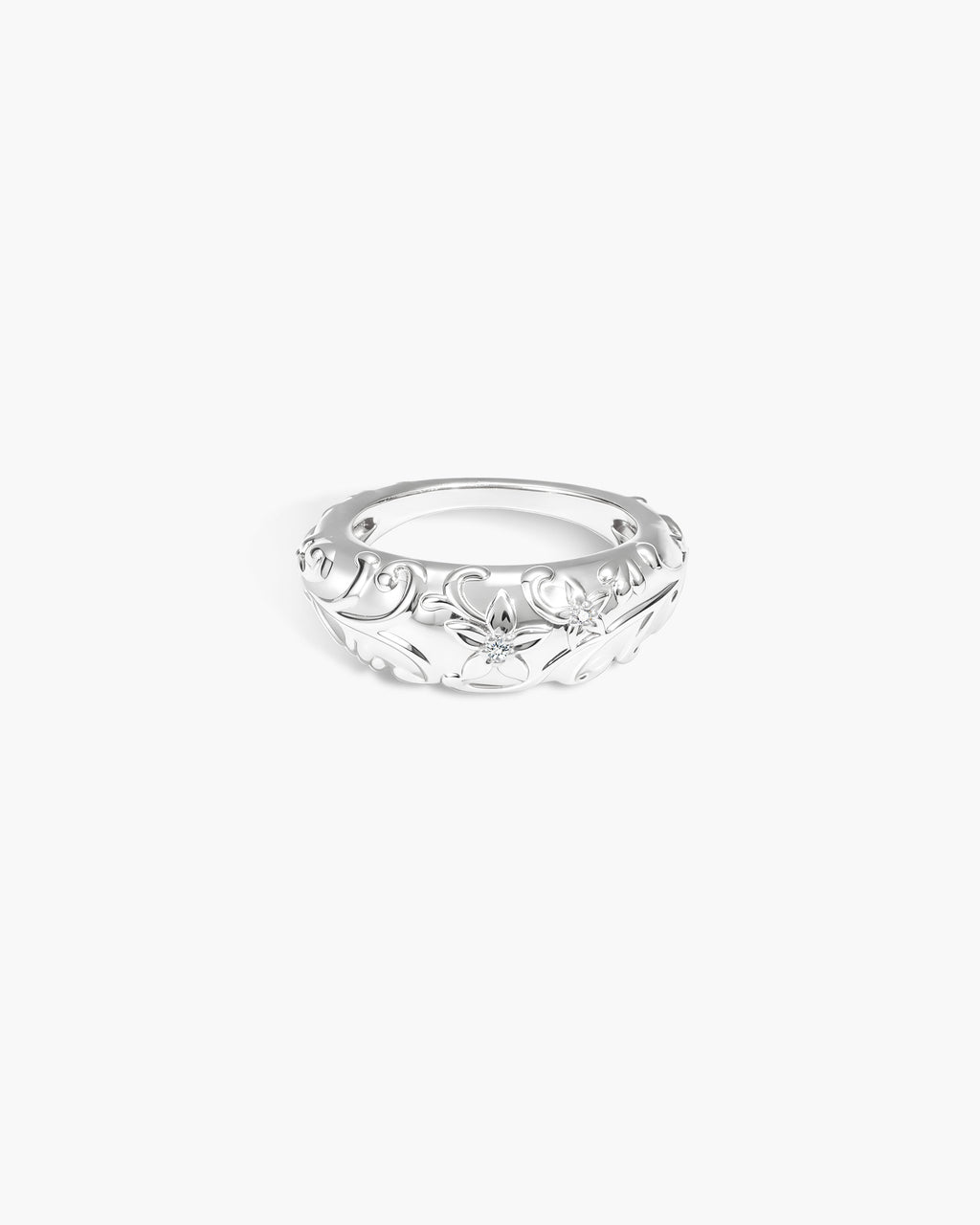 Anillo Wild Lily Dome en plata