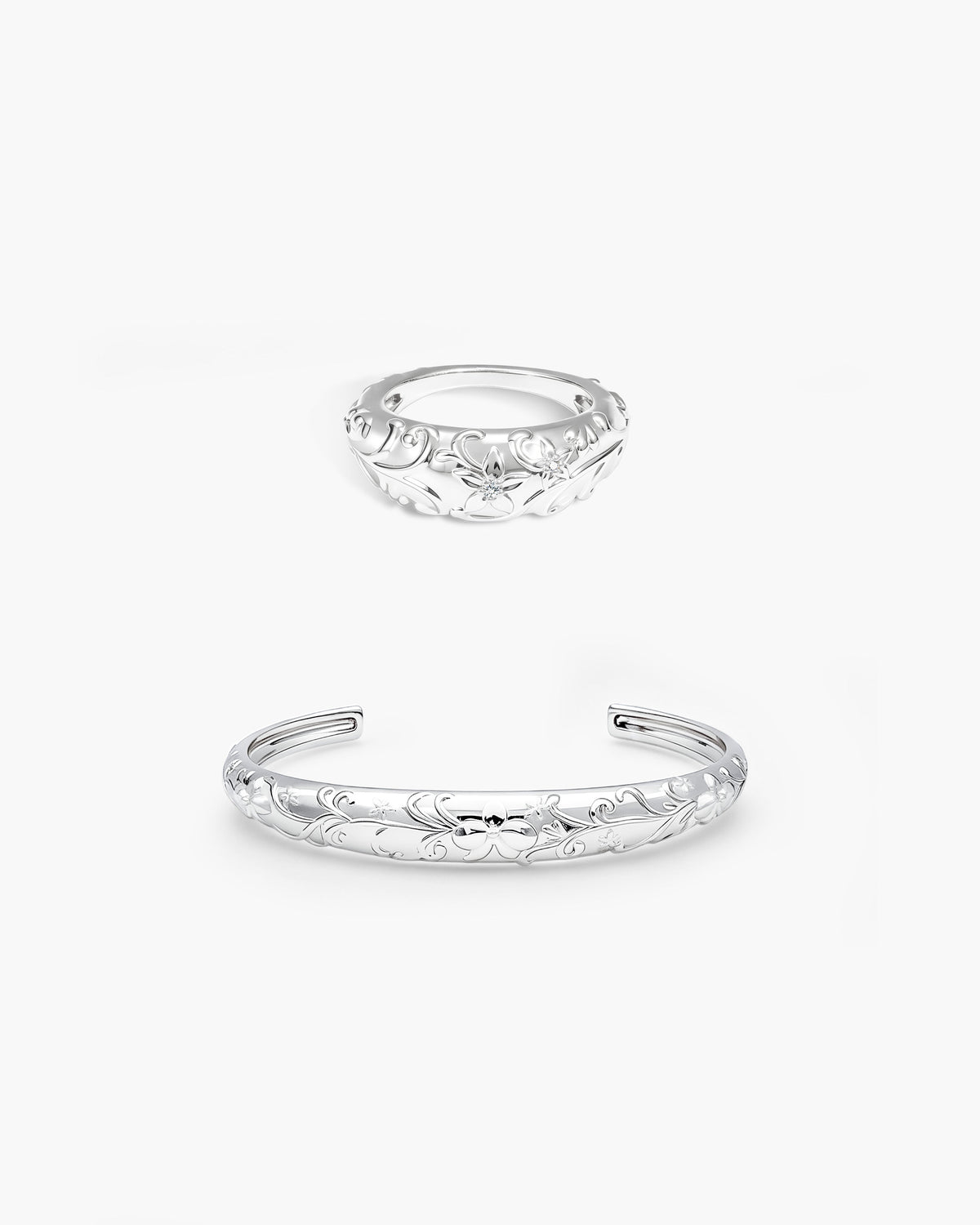 Anillo Wild Lily Dome en plata