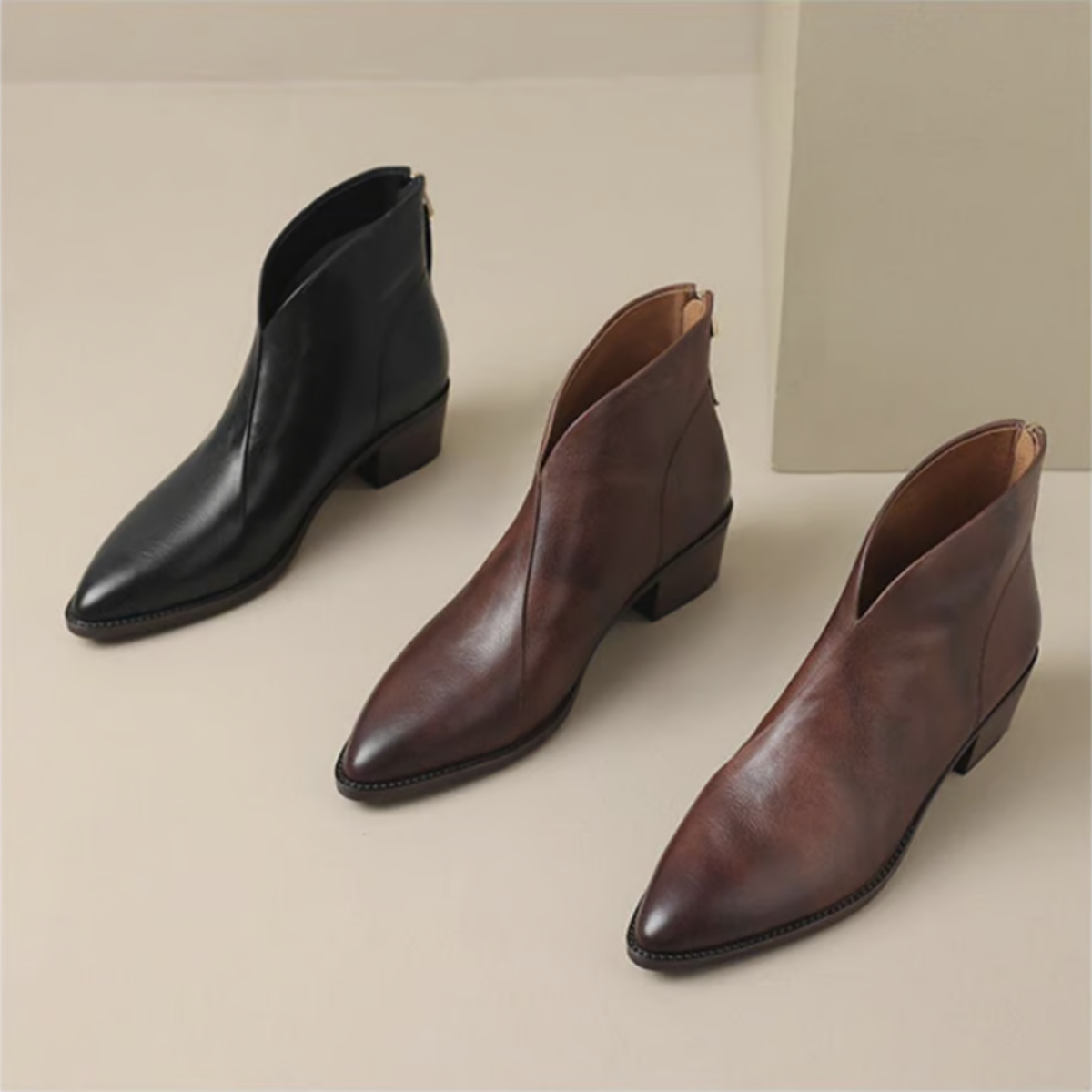 Camille | Botines de Lujo de Tacón Bajo