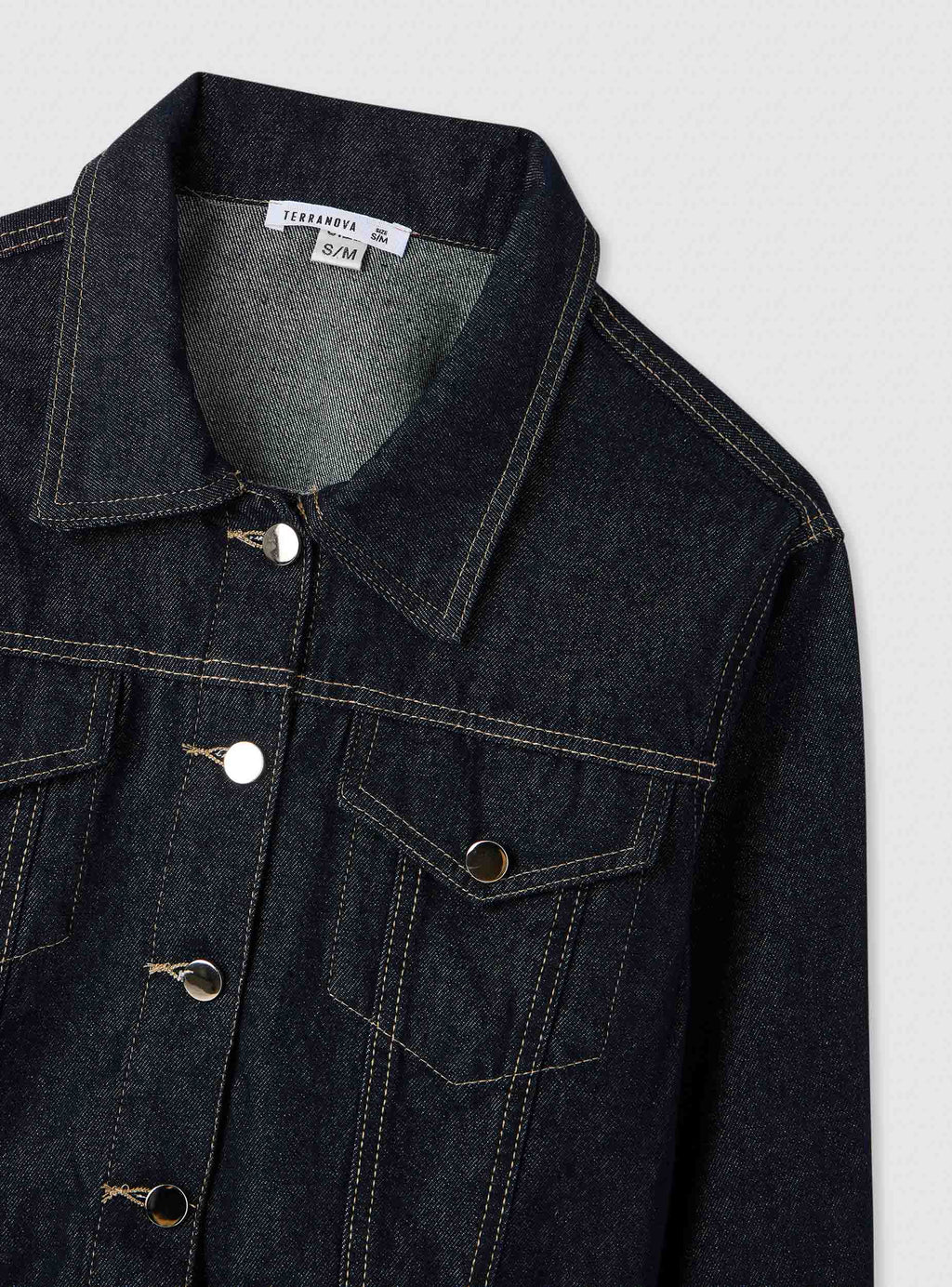 Chaqueta Vaquera con Aplicaciones en los Puños Azul