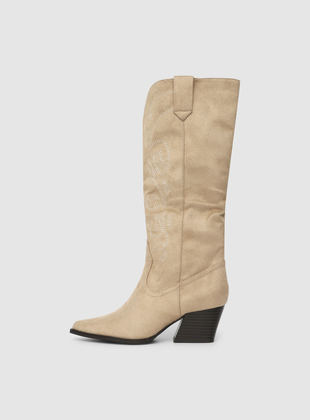Faux suede cowboy boots