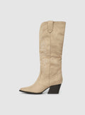 Faux suede cowboy boots