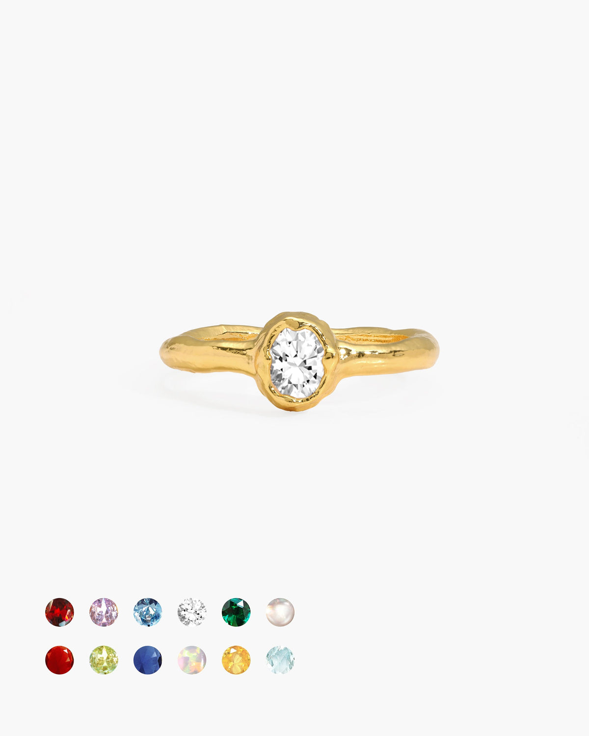Birthstone Ring in Silver - April