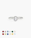 Birthstone Ring in Silver - April