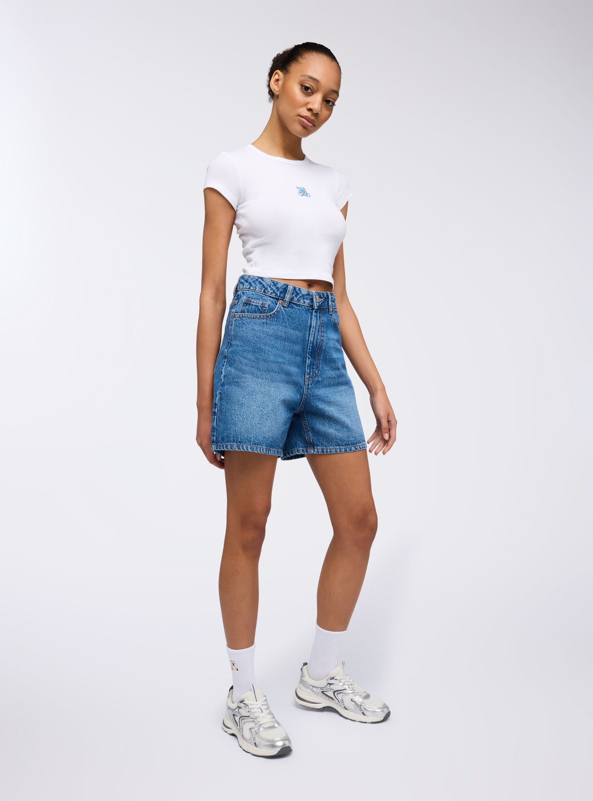 Medium Denim Blue Denim Bermuda Shorts