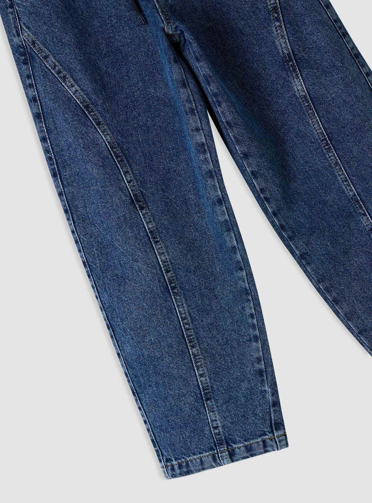 Barrel Jogger Jeans with Drawstring Medium Denim Blue
