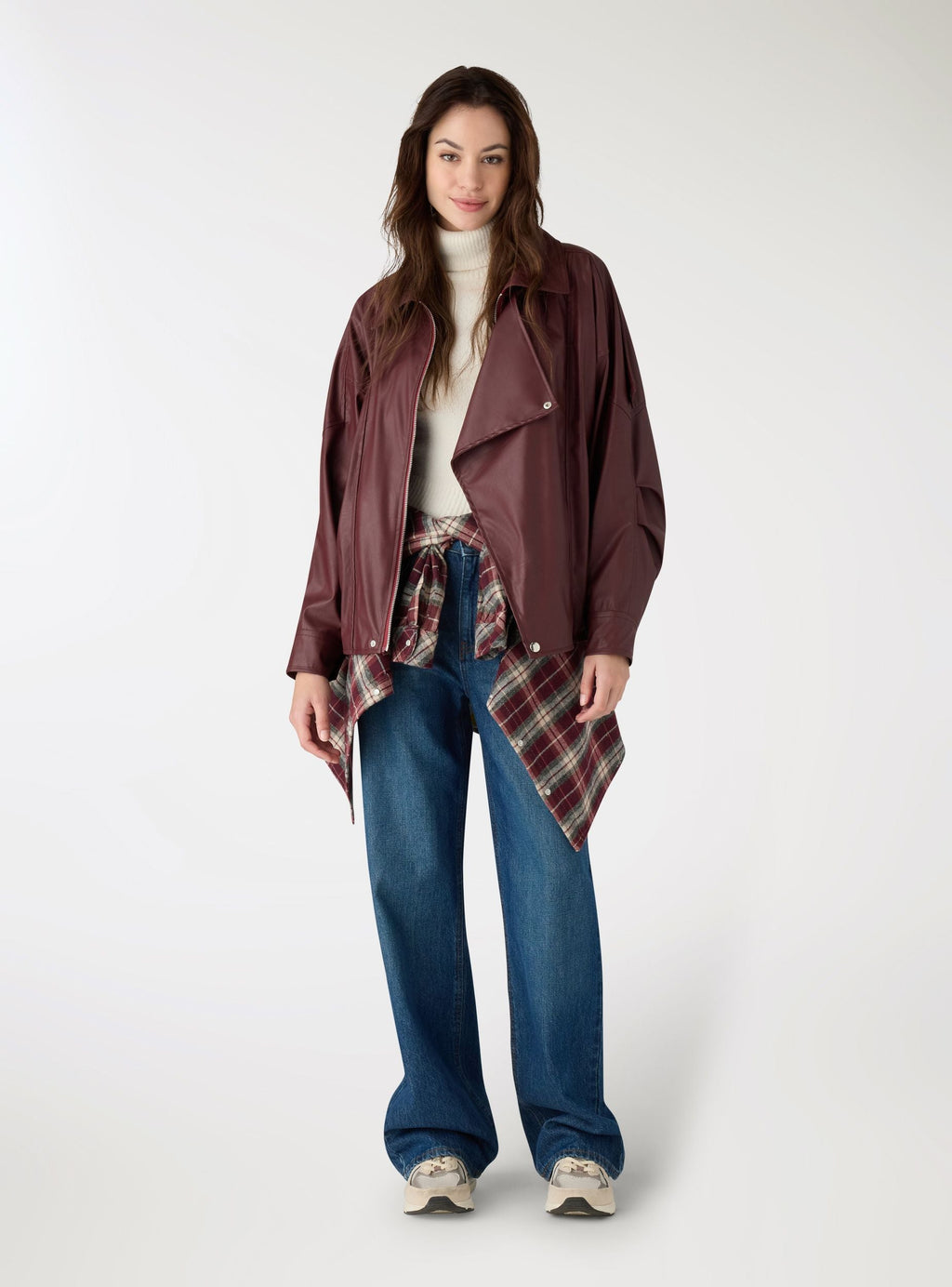 Faux leather biker jacket
