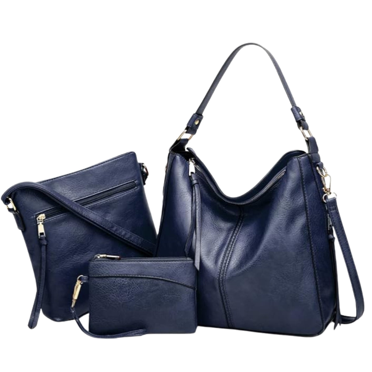 Pack de 3 Bolsos Hobo de Piel de Lujo