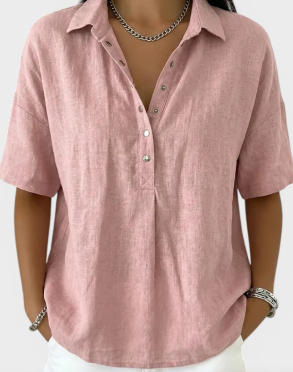 Manuela | Blusa con Cuello y Botones Elegantes