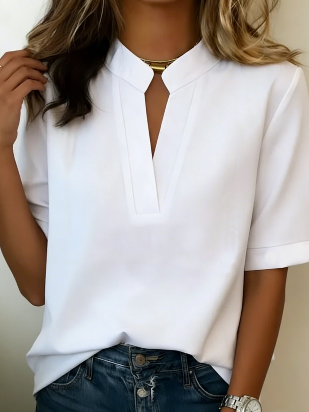 Amara | Blusa Elegante de Cuello Refinado